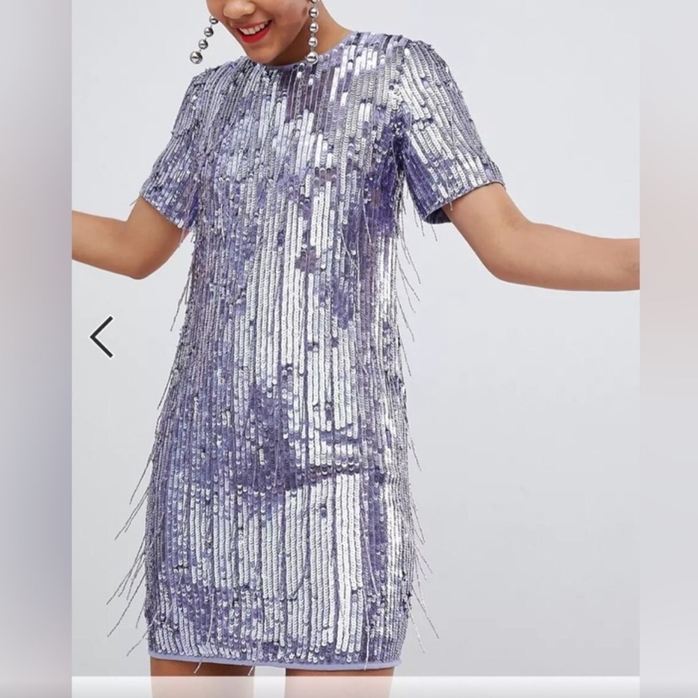 ASOS Purple Sequin Mini Shift Dress